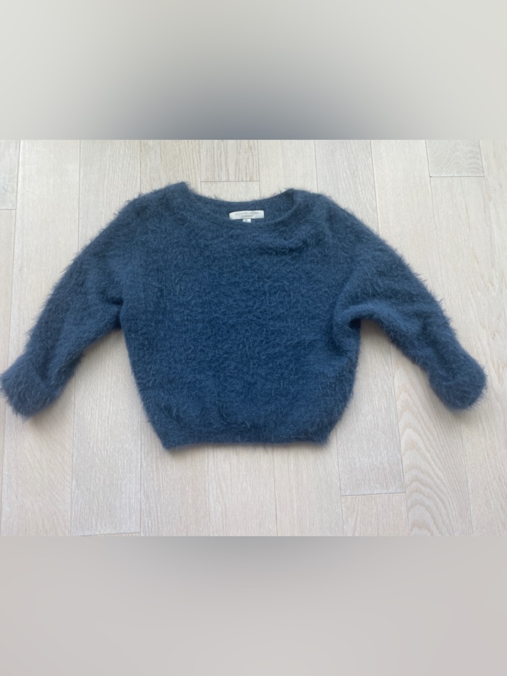 LC Lauren Conrad Navy Fuzzy Crewneck Croppd Sweater XS
